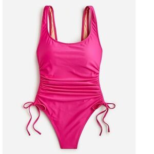 Ruched side-tie one-piece swimsuit